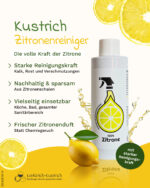Kustrich Zitronenreiniger-Konzentrat Flasche mit Zitronen und Produktmerkmalen